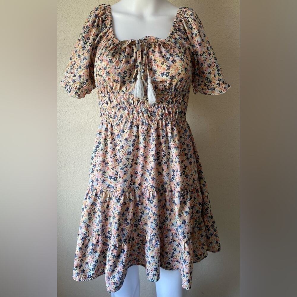 Salt & Sugar | Women's Cottage Core Romantic Floral Short Mini Dress | Small